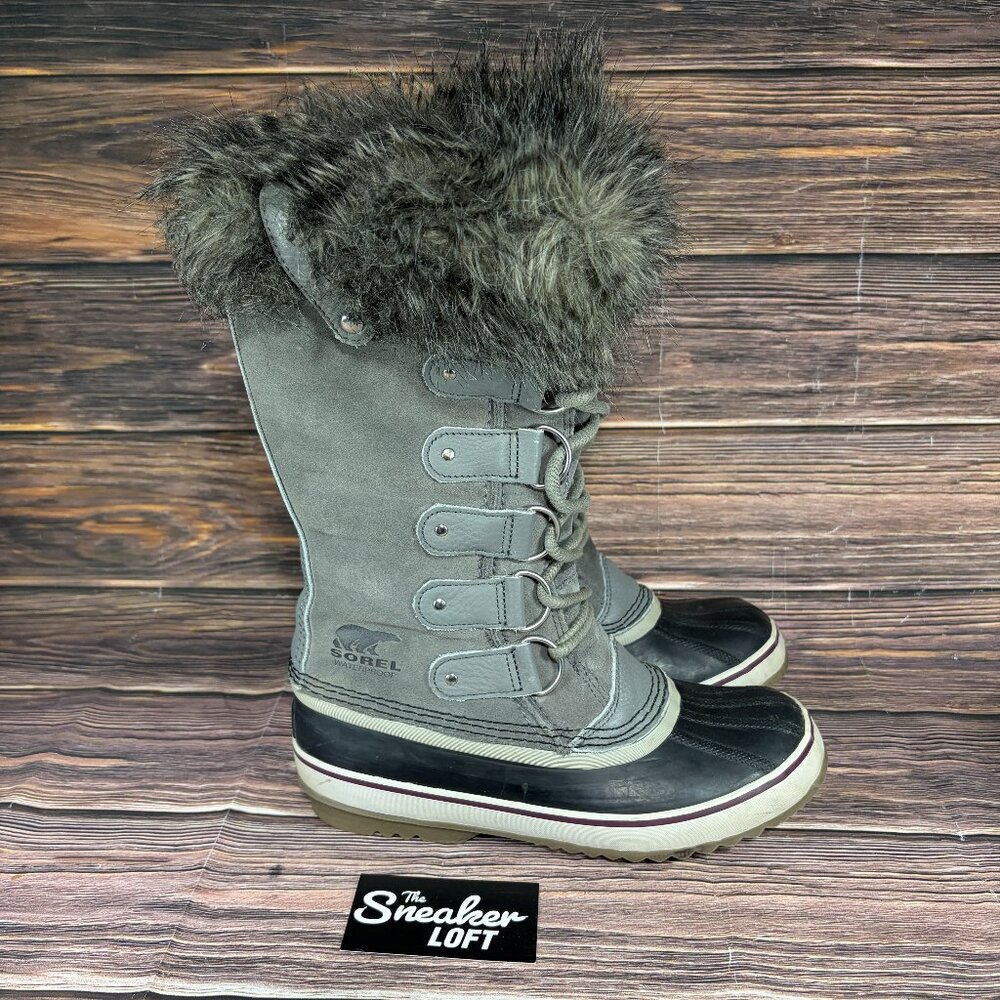 Sorel Joan of Arctic Women's Gray Fur Lined Winter Waterproof Boots